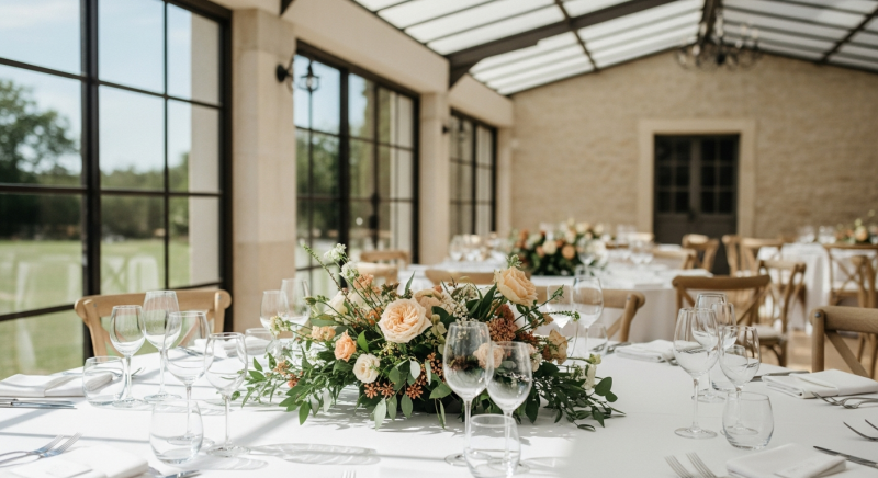 Réserver un service de décoration de mariage avec compositions florales originales à Aubagne pour transformer votre salle de fête